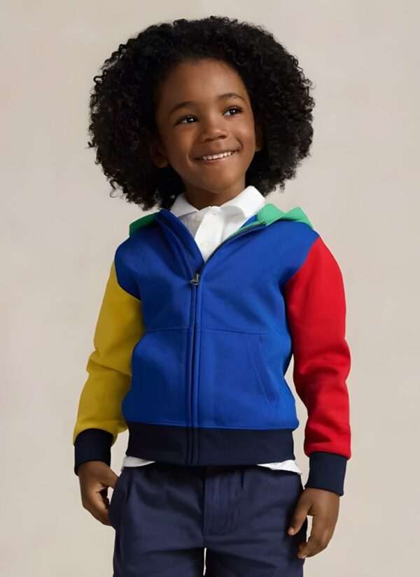 Colour-Blocked Zip Hoodie