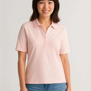 polo shirt features a small-scale shield graphic embroidered at the chest